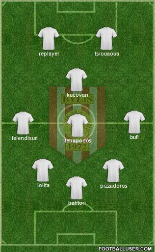 KS Bylis Ballsh 3-4-3 football formation