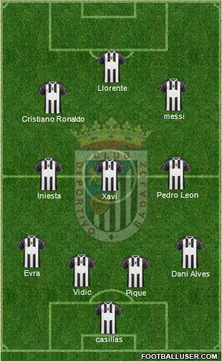 C.D. Badajoz S.A.D. 4-3-3 football formation