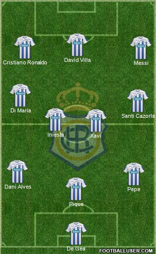 R.C. Recreativo de Huelva S.A.D. 3-4-3 football formation