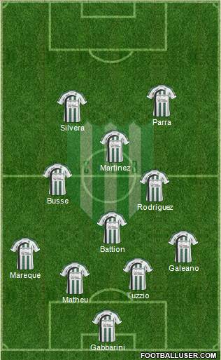 Banfield 4-3-1-2 football formation