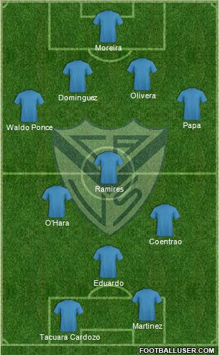 Vélez Sarsfield 4-2-2-2 football formation