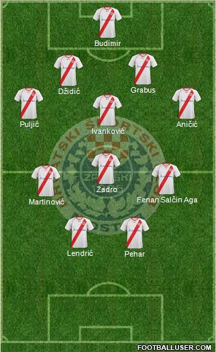 HSK Zrinjski Mostar football formation