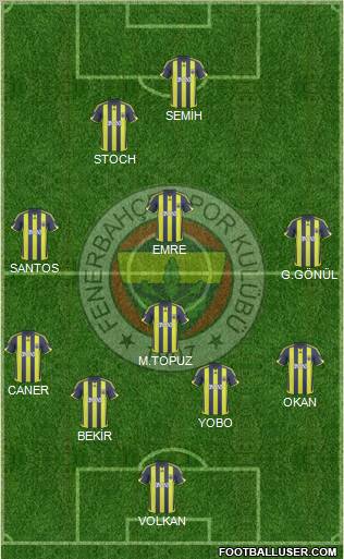 Fenerbahçe SK Formation 2010