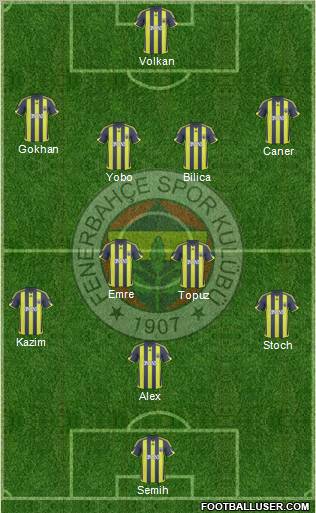 Fenerbahçe SK Formation 2010