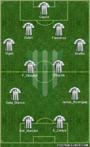 Banfield 4-2-2-2 football formation