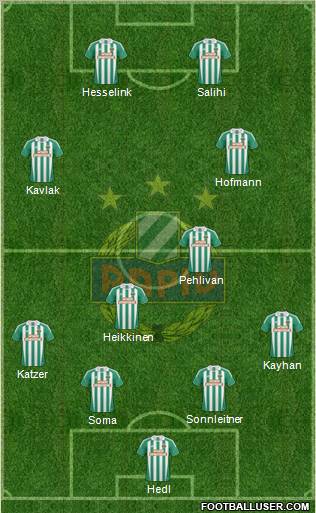 SK Rapid Wien 4-2-2-2 football formation