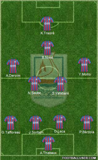 Stade Malherbe Caen Basse-Normandie 4-5-1 football formation