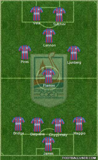 Stade Malherbe Caen Basse-Normandie 5-4-1 football formation