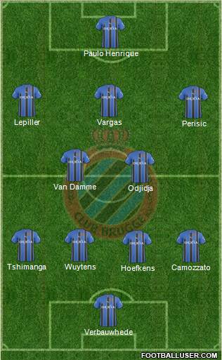 Club Brugge KV 4-3-3 football formation