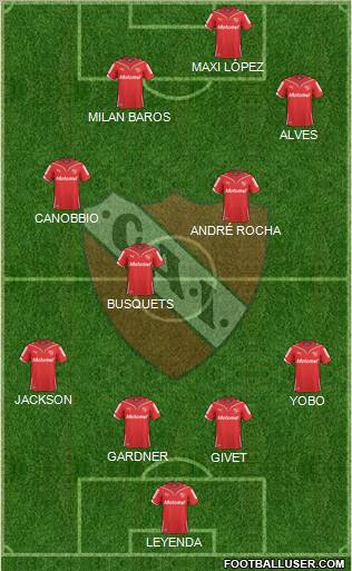 Independiente 4-1-3-2 football formation