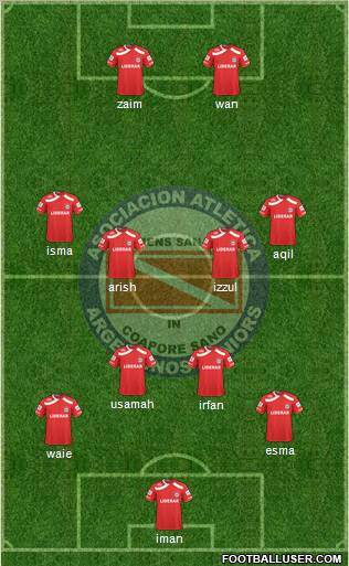 Argentinos Juniors 5-4-1 football formation