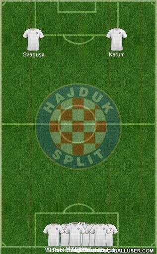 HNK Hajduk 4-4-2 football formation