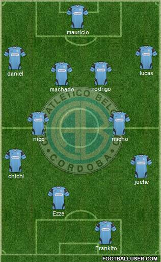 Belgrano de Córdoba 4-2-2-2 football formation