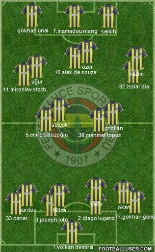 Fenerbahçe SK Formation 2010