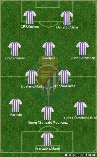 R. Valladolid C.F., S.A.D. football formation