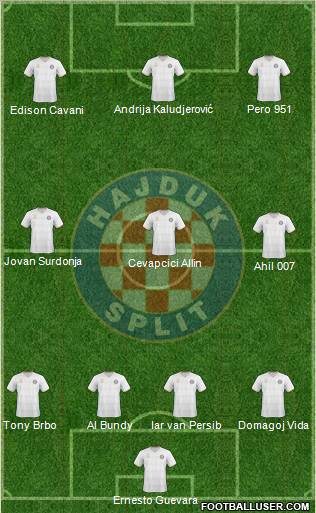 HNK Hajduk football formation