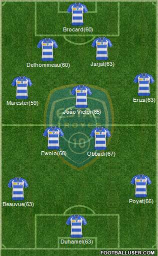 Esperance Sportive Troyes Aube Champagne football formation