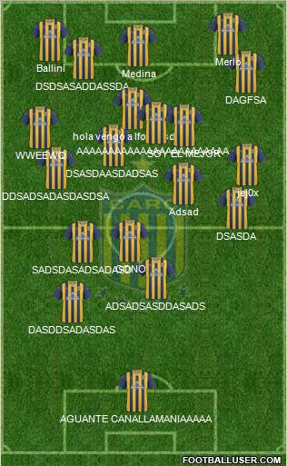 Rosario Central 4-1-4-1 football formation