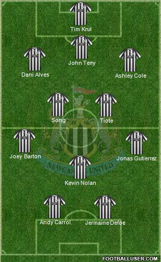 Newcastle United Formation 2010