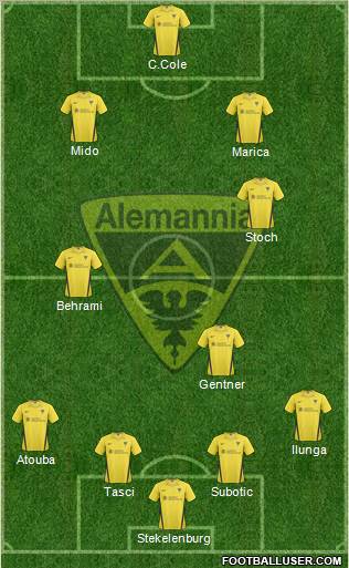 TSV Alemannia Aachen 4-3-3 football formation