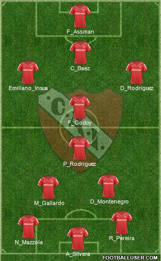 Independiente football formation