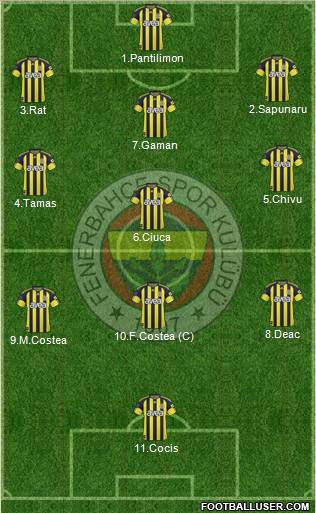 Fenerbahçe SK Formation 2010