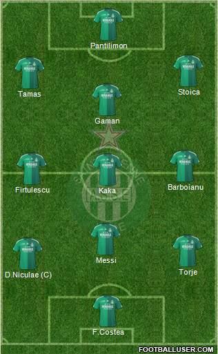 A.S. Saint-Etienne 4-2-2-2 football formation