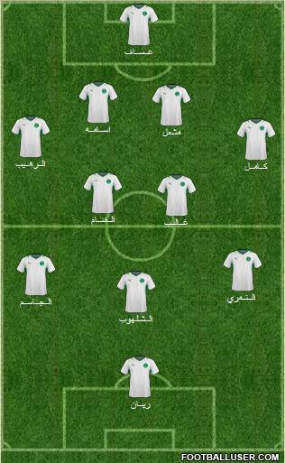 Saudi Arabia 4-5-1 football formation