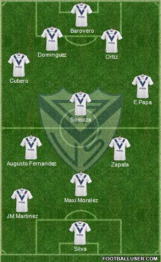 Vélez Sarsfield 4-3-1-2 football formation