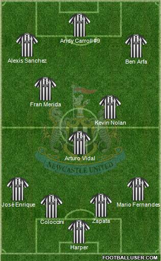 Newcastle United Formation 2010