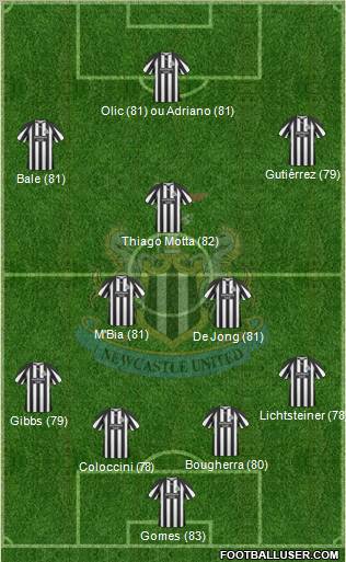 Newcastle United Formation 2010