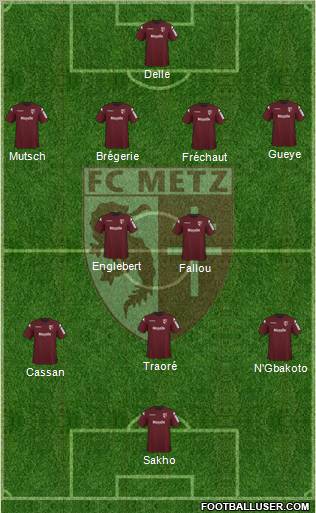 Football Club de Metz 4-5-1 football formation