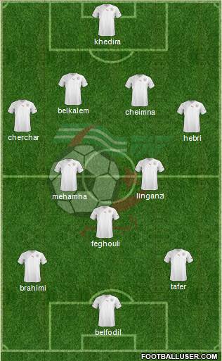 Algeria 3-4-2-1 football formation