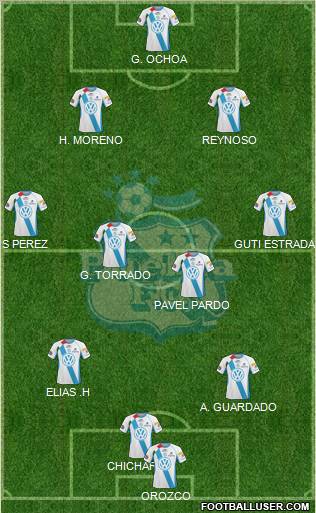 Club Puebla de la Franja 4-3-1-2 football formation