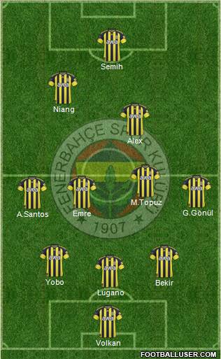 Fenerbahçe SK Formation 2010