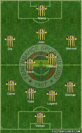 Fenerbahçe SK Formation 2010