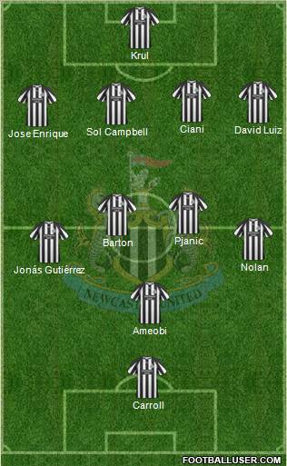 Newcastle United Formation 2010