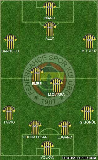 Fenerbahçe SK Formation 2010