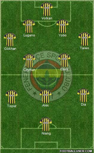 Fenerbahçe SK Formation 2010