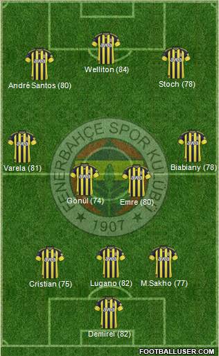 Fenerbahçe SK Formation 2010