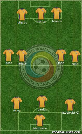 Romania 4-4-1-1 football formation