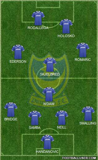 Portsmouth 4-1-3-2 football formation