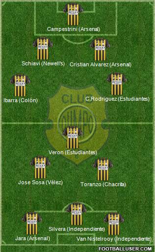 Olimpo de Bahía Blanca 3-4-3 football formation