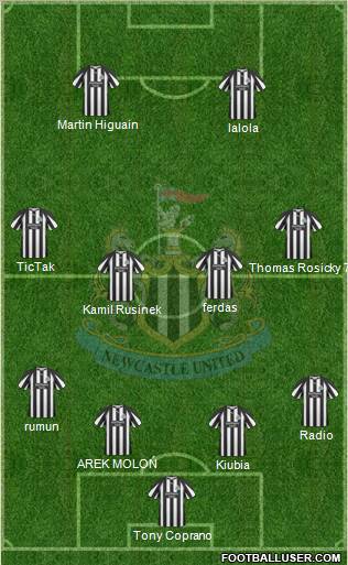 Newcastle United Formation 2010