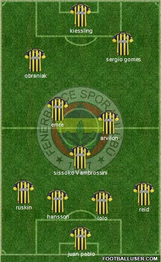 Fenerbahçe SK Formation 2010