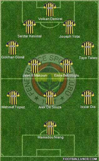 Fenerbahçe SK Formation 2010