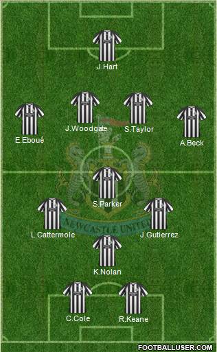 Newcastle United Formation 2010
