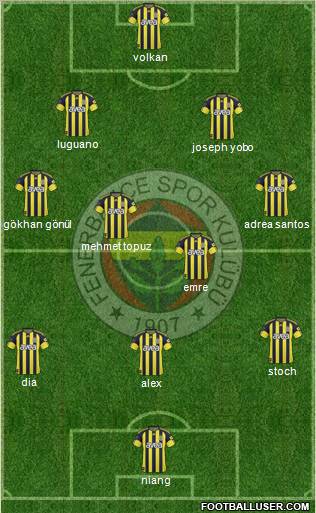 Fenerbahçe SK Formation 2010