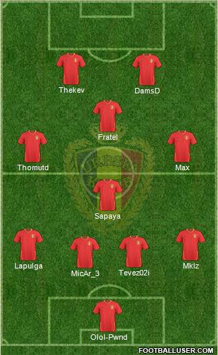 Belgium 4-4-2 football formation