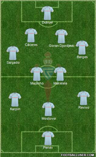 R.C. Celta S.A.D. 4-2-3-1 football formation